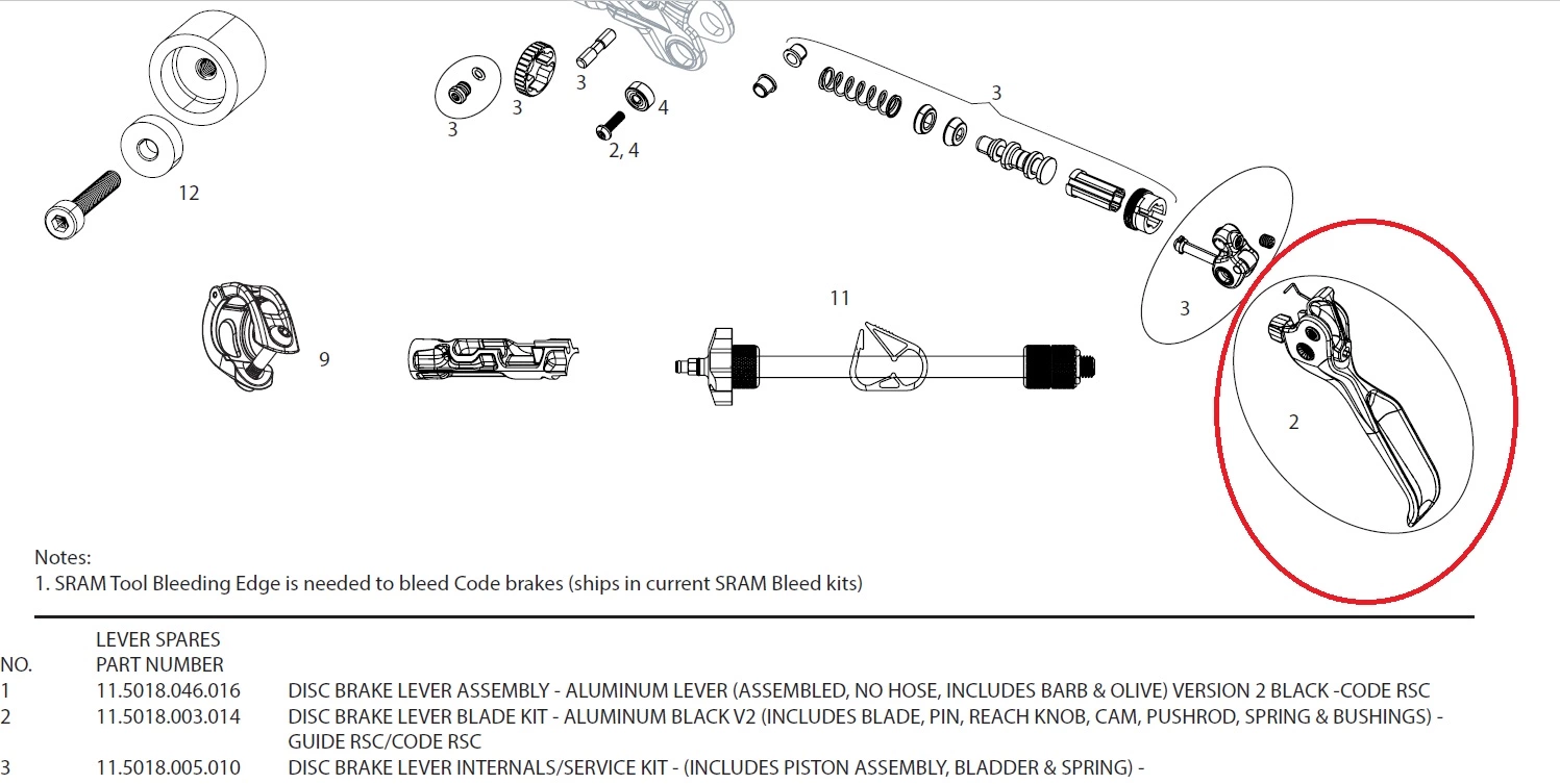 Sram Code RSC/Guide RSC/Guide Ultimate Bremshebel 3 Sram Code RSC/Guide RSC/Guide Ultimate Bremshebel